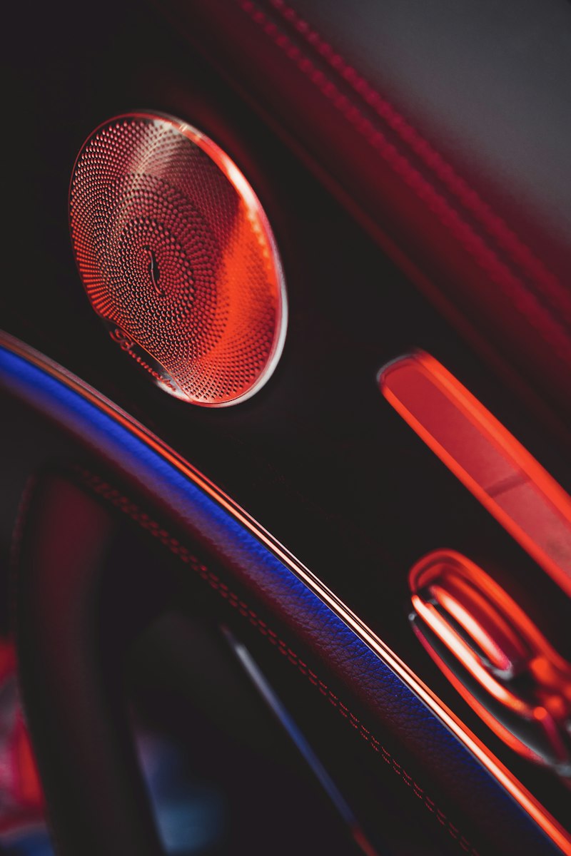 Custom car door speaker with LED lighting
