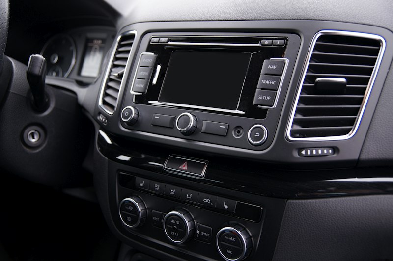 Car stereo head unit installed in dashboard